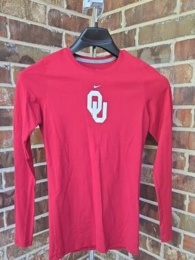 Nike Red OU Long Sleeve Tee
